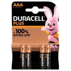 Duracell Plus 100 % Alkali AAA / LR03 Blister 4 Stück