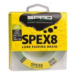 Spro SPEX8 BRAID LIME GRÜN 0,15 MM 150 M