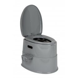 Bo-Camp Portable Toilette teilbar Hohe Sitzfläche 45cm 7 Liter Grau