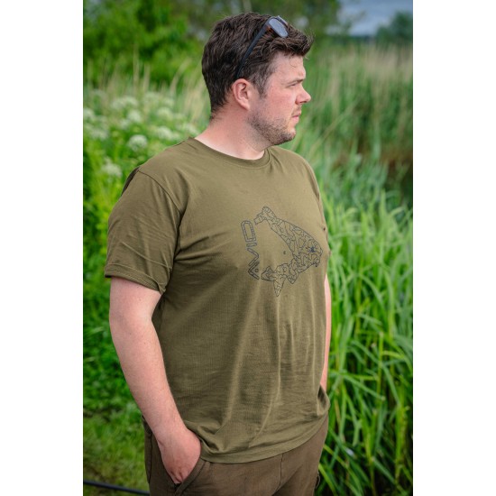 Avid Carp Icon T-Shirt Khaki