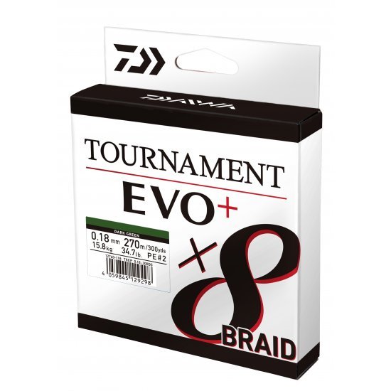 Daiwa Tournament X8 Braid EVO+ Dark Green 0.16mm 270m