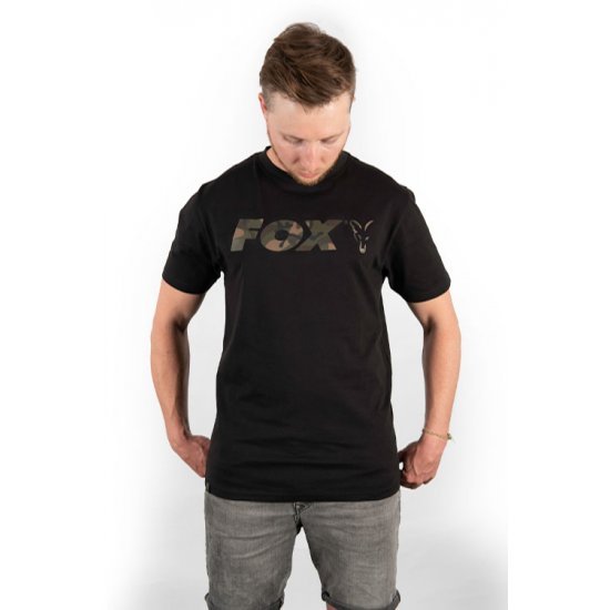 Fox Black Camo Chest Print T-Shirt