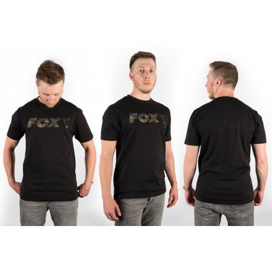 Fox Black Camo Chest Print T-Shirt