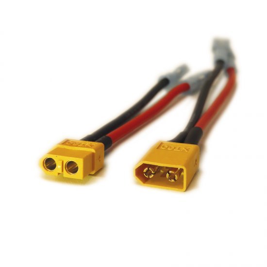 Jarocells XT60 male to 6.3mm blade connector female 14AWG