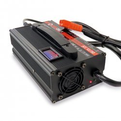 Jarocells 12V30A Ladegerät IP22 mit Ampere- und Voltmeter und Anderson SB50 Orange