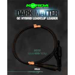 Korda Dark Matter Leader QC Hybrid Clip Weed 50cm