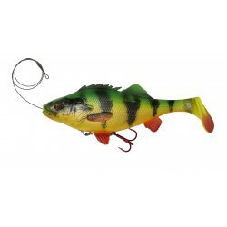 Savage Gear 4D Line Thru Perch Shad 20cm 100g Slow Sink Fire Tiger