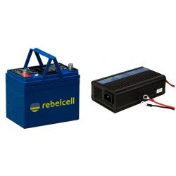 Rebelcell 12V70 AV Battery and 12.6V10A Battery Charger