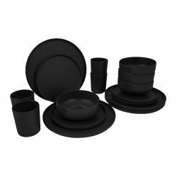 Bo-Camp Industrial Tableware Patom 16 Pieces Black